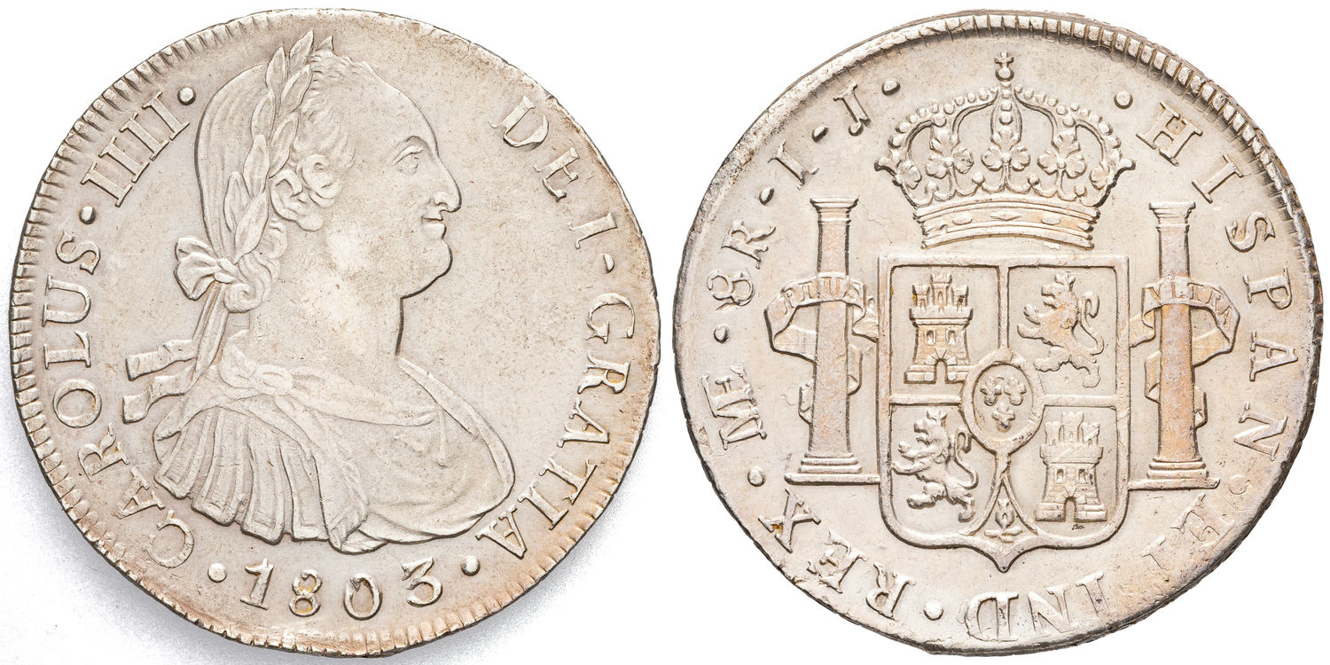 Peru, Carlos IIII, Eight Reales, 1803 I.J., VF