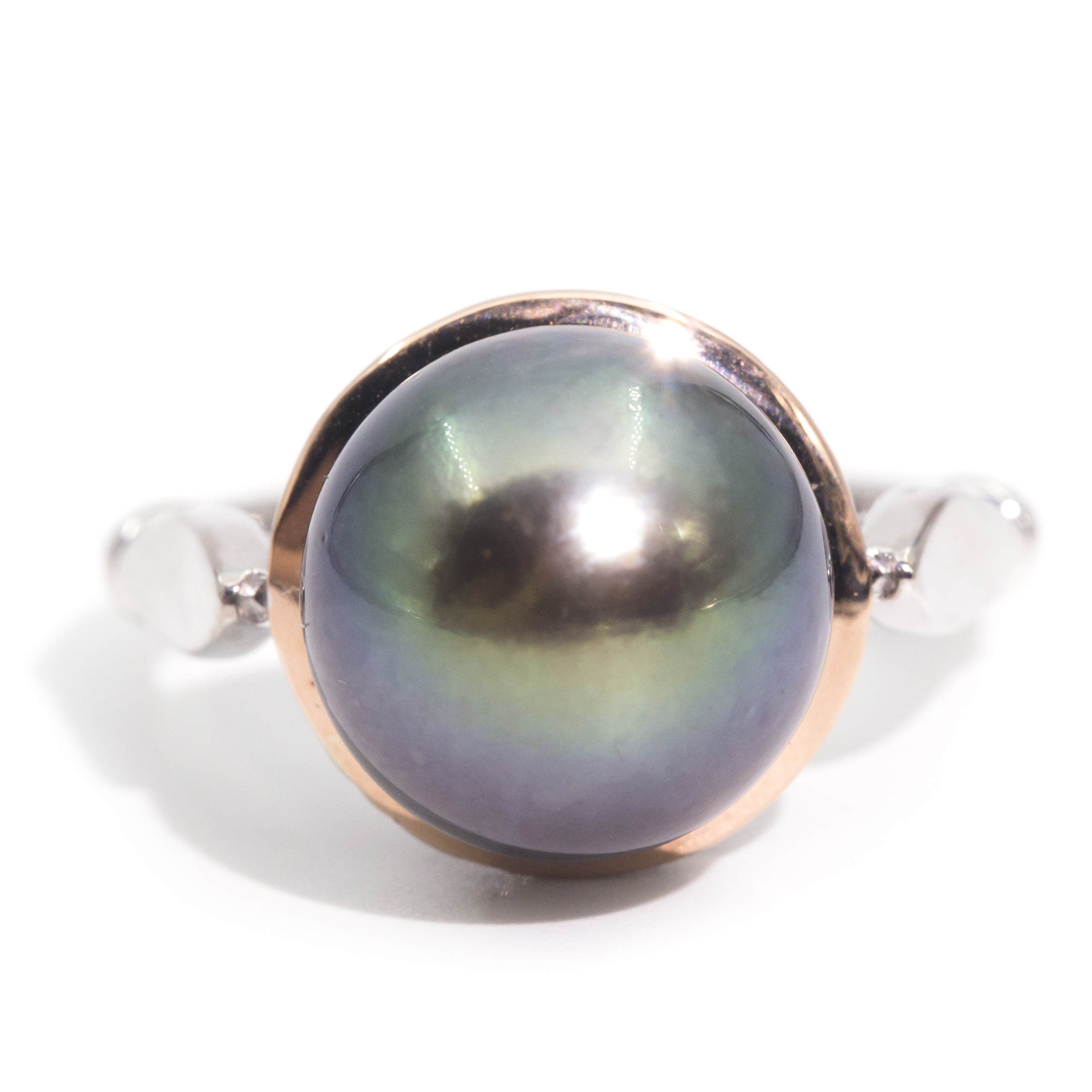 13.60 Millimetre Tahitian Pearl 18 Carat Gold Ring,