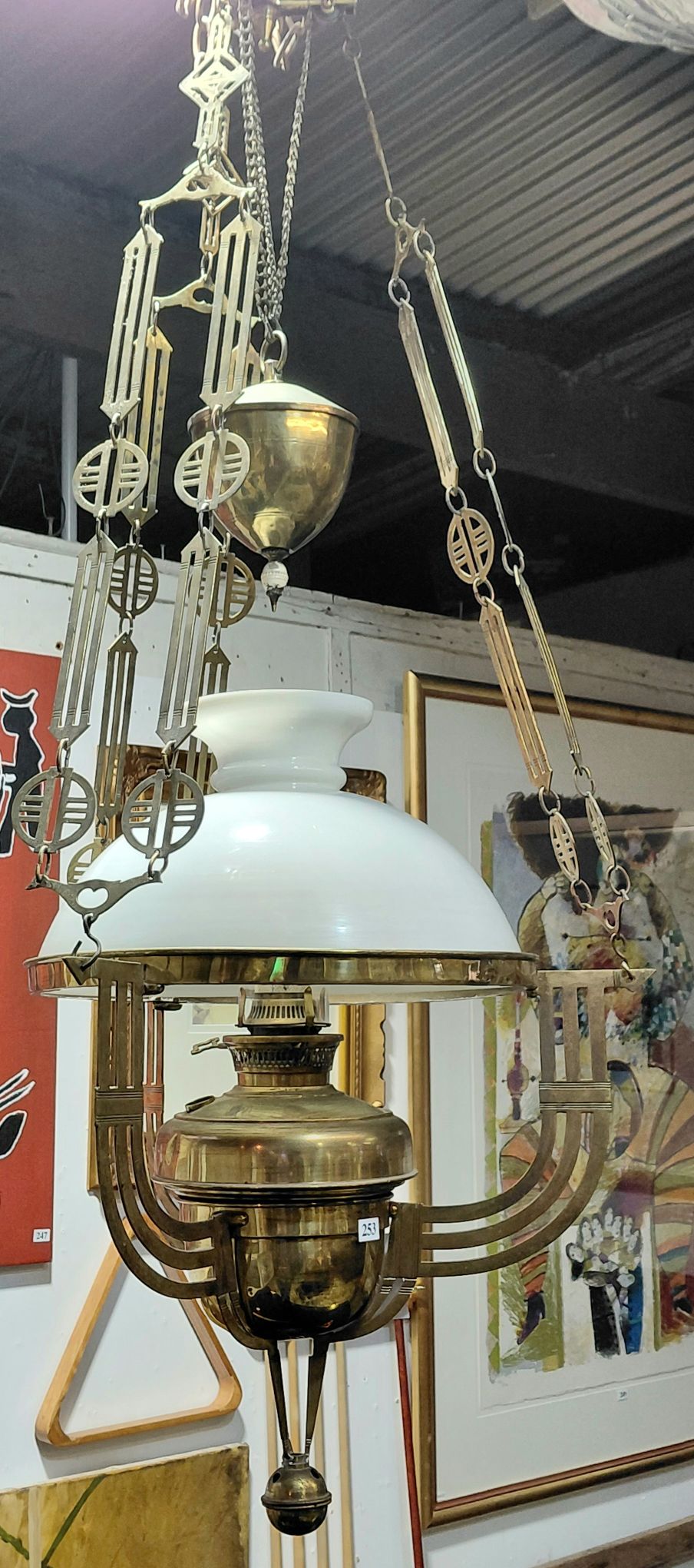 253 · EXQUISITE AND RARE ARTS AND CRAFTS HANGING LANTERN