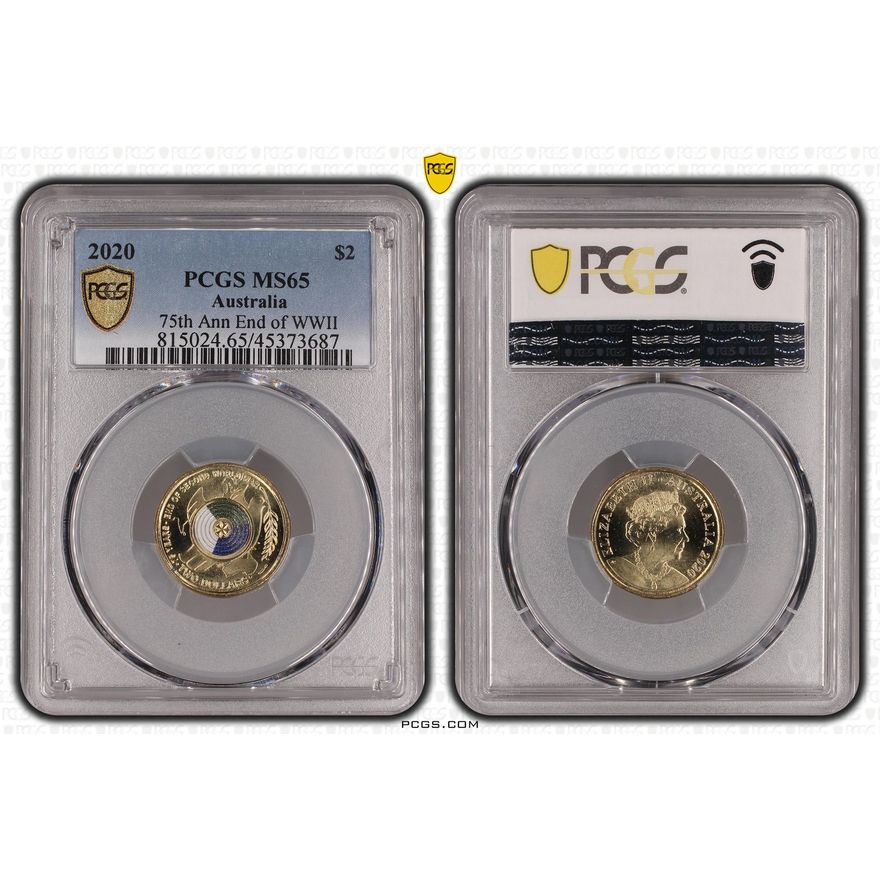 Elizabeth II, 75th Ann End of WWII, Two Dollar, 2020, PCGS MS65