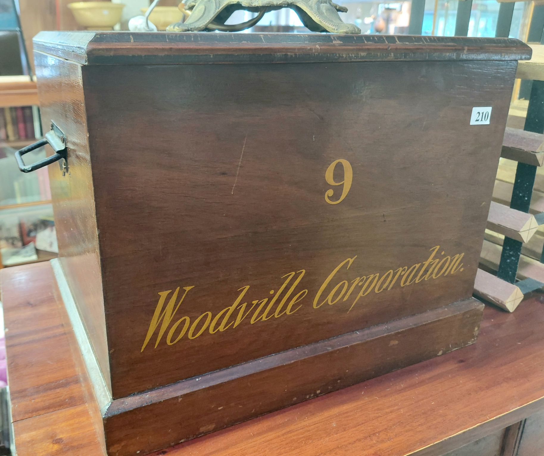 210 · WOODVILLE CORPORATION WOODEN DEED BOX