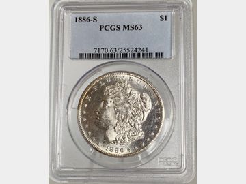 1886 USA SAN FRANCISCO SILVER MORGAN DOLLAR MS63