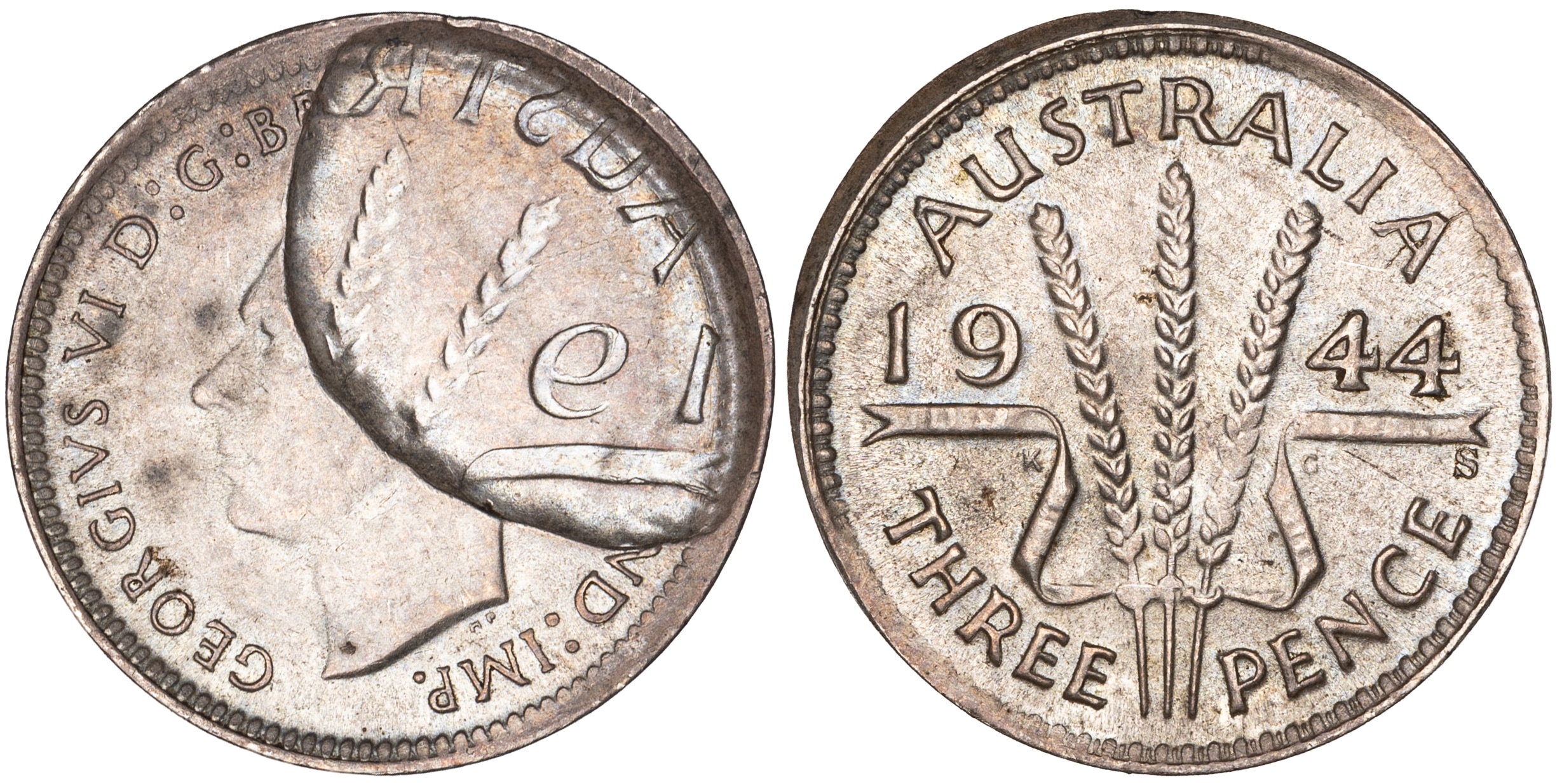 189 · George VI, Threepence, 1944-S,  UNC