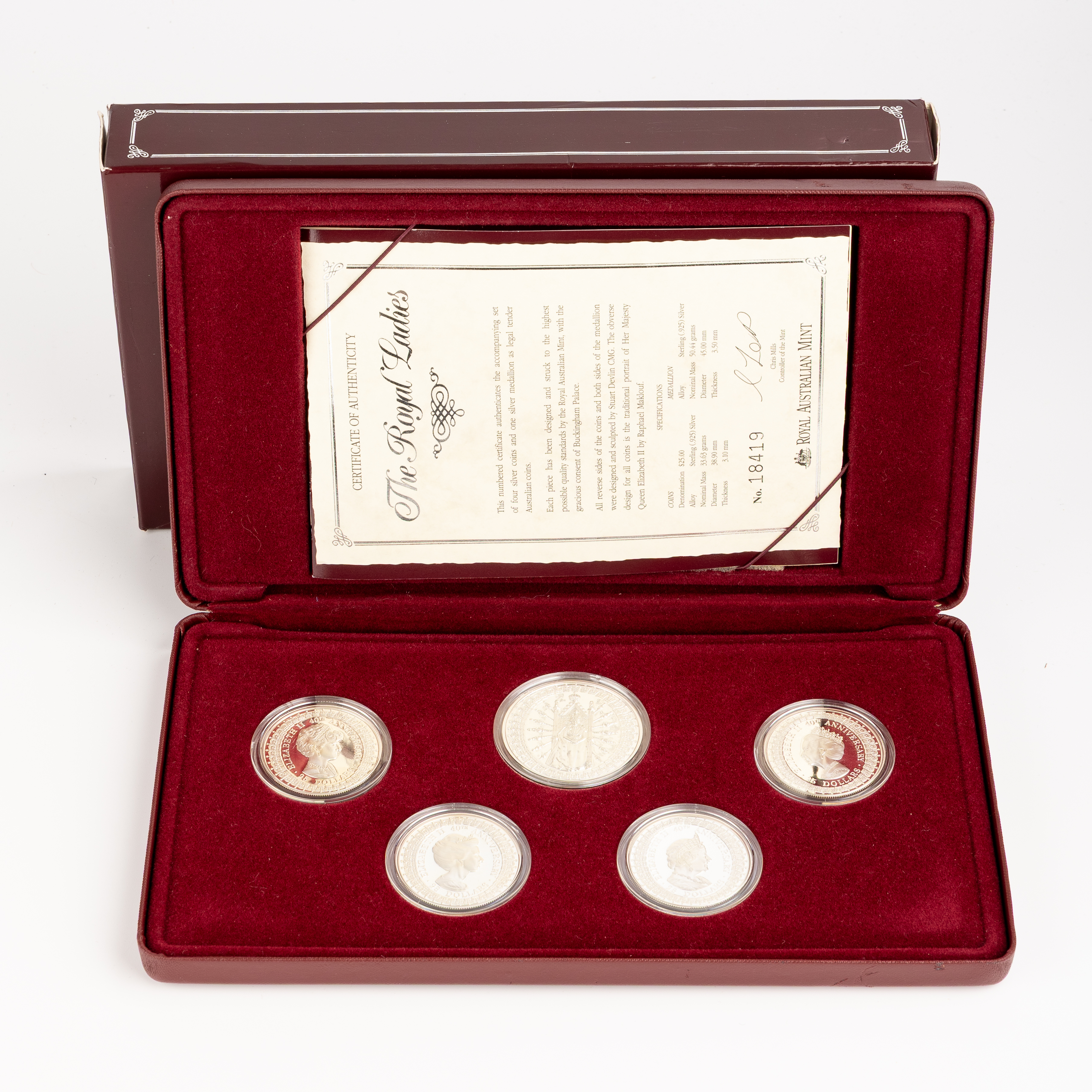 332 · Elizabeth II, Royal Ladies Masterpieces in Silver Set, Twenty Five Dollars, 1992, FDC