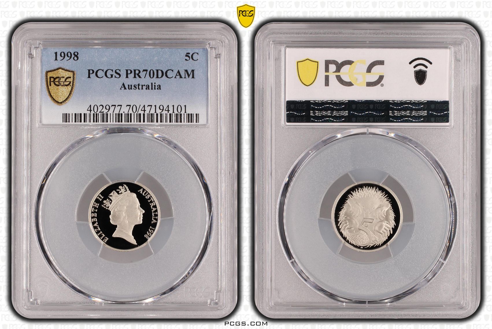 Elizabeth II, Five Cent, 1998, PCGS PR70DCAM