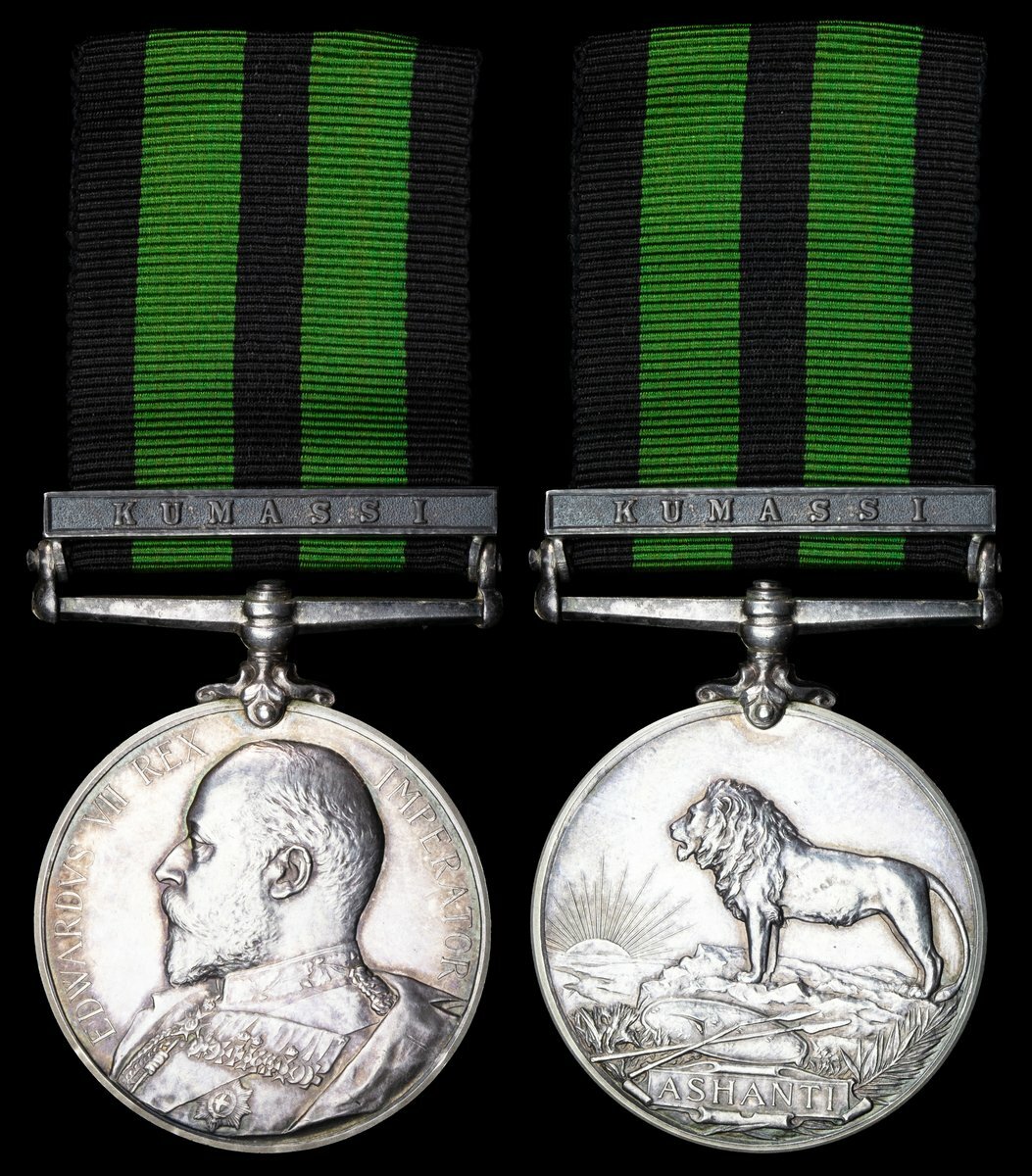 Ashanti 1900, silver, 1 clasp, Kumassi (41 Serjt: J. Fever. G.C.C ...