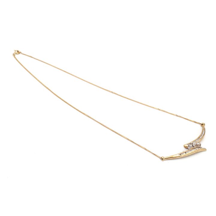 1ct Diamond 9ct Gold Necklace 5.57g
