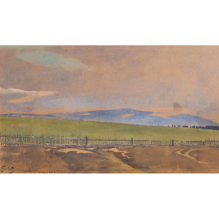 Julian Fałat | Pejzaż beskidzki - Pierściec, 1919 r.