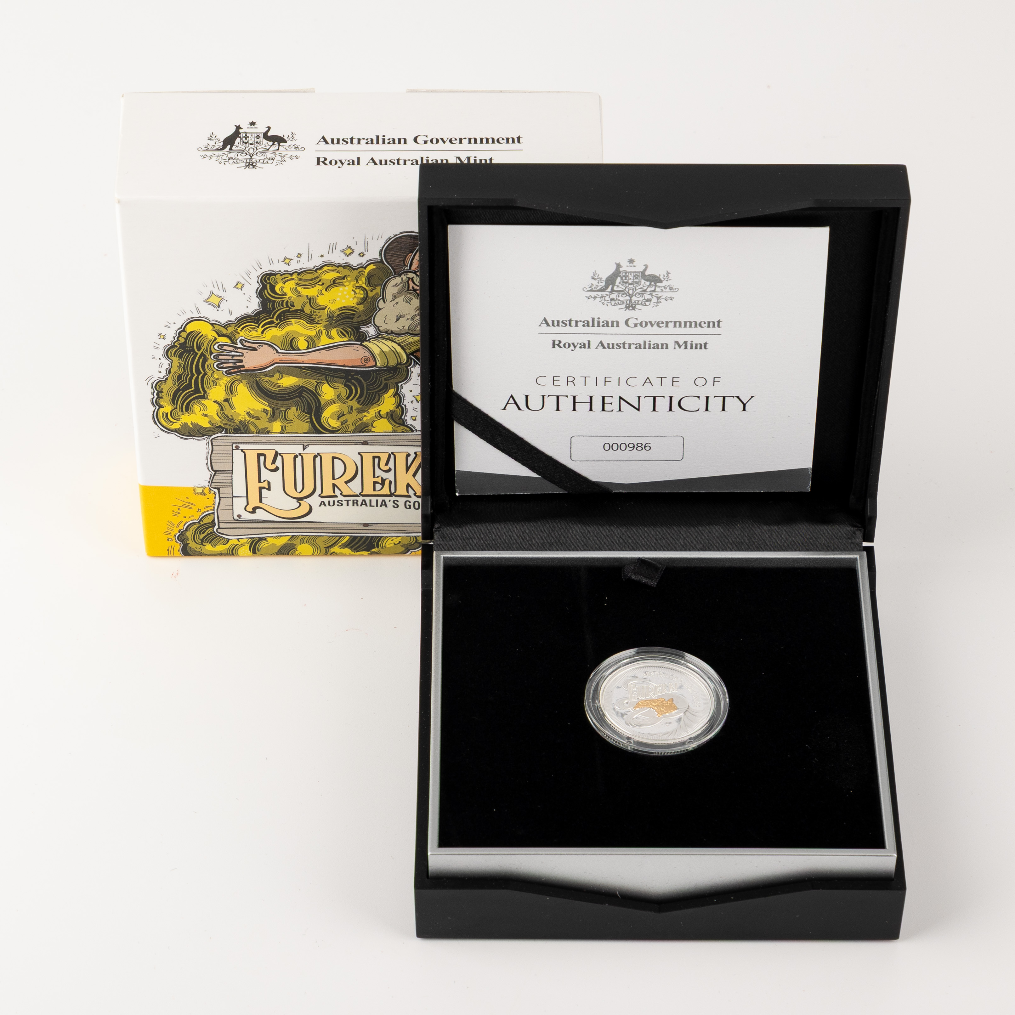 Australia's Gold Rush Selectively Gold Plated Silver Proof Coin, One Dollar, 2020