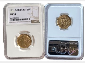 1861 VICTORIA SHIELD SOVEREIGN AU53