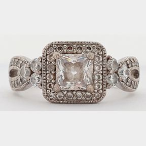 SILVER DESIGNED RING WITH SQUARE CENTRE CZ-51921/323