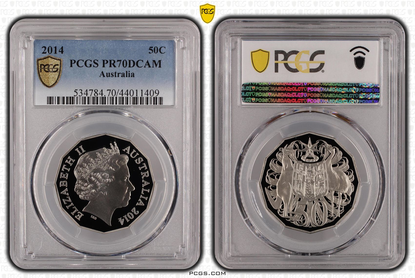 2014 Australian Fifty Cent, 50c Proof PCGS - PR70DCAM POP 47/0 -409