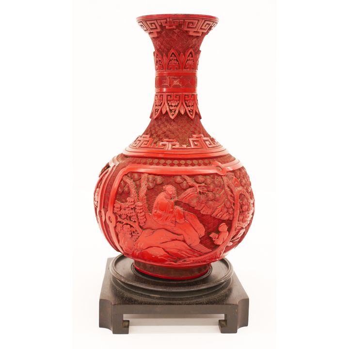 Chinese Qing Cinnabar Bottle Vase