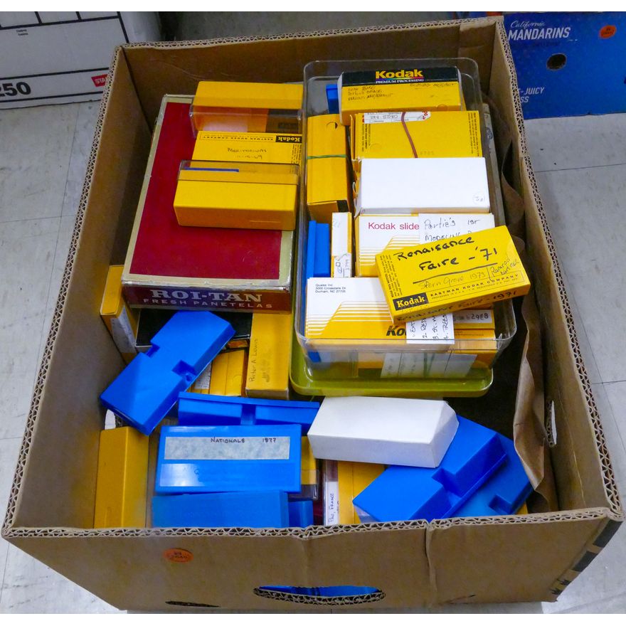 Box 1970's Bike Racing & Renaissance Fair Photo Slides etc.
