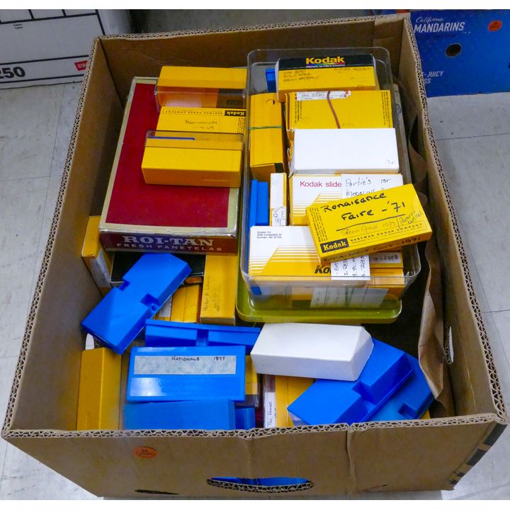 Box 1970's Bike Racing & Renaissance Fair Photo Slides etc.