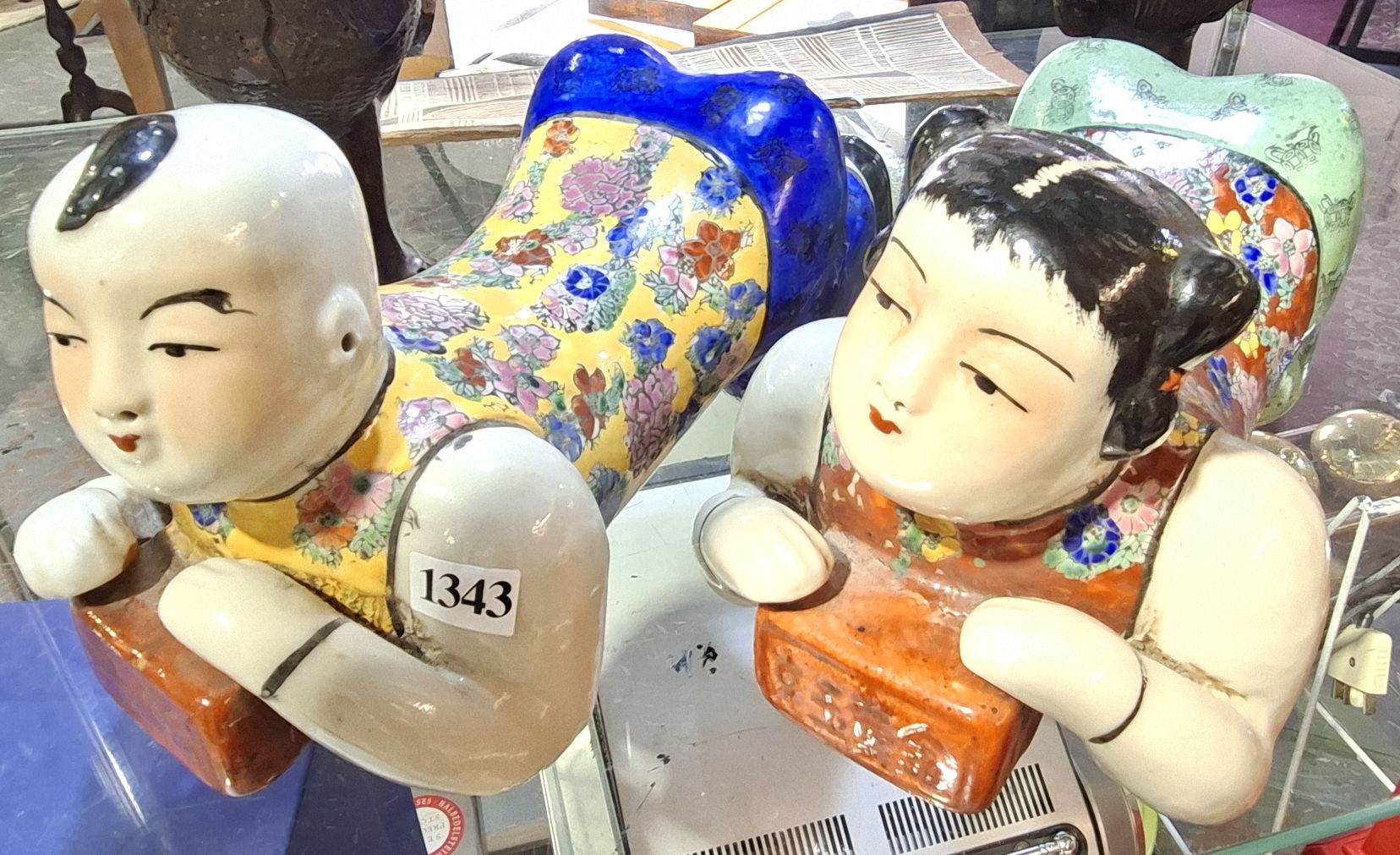 Chinese His And Hers Ceramic Pillows