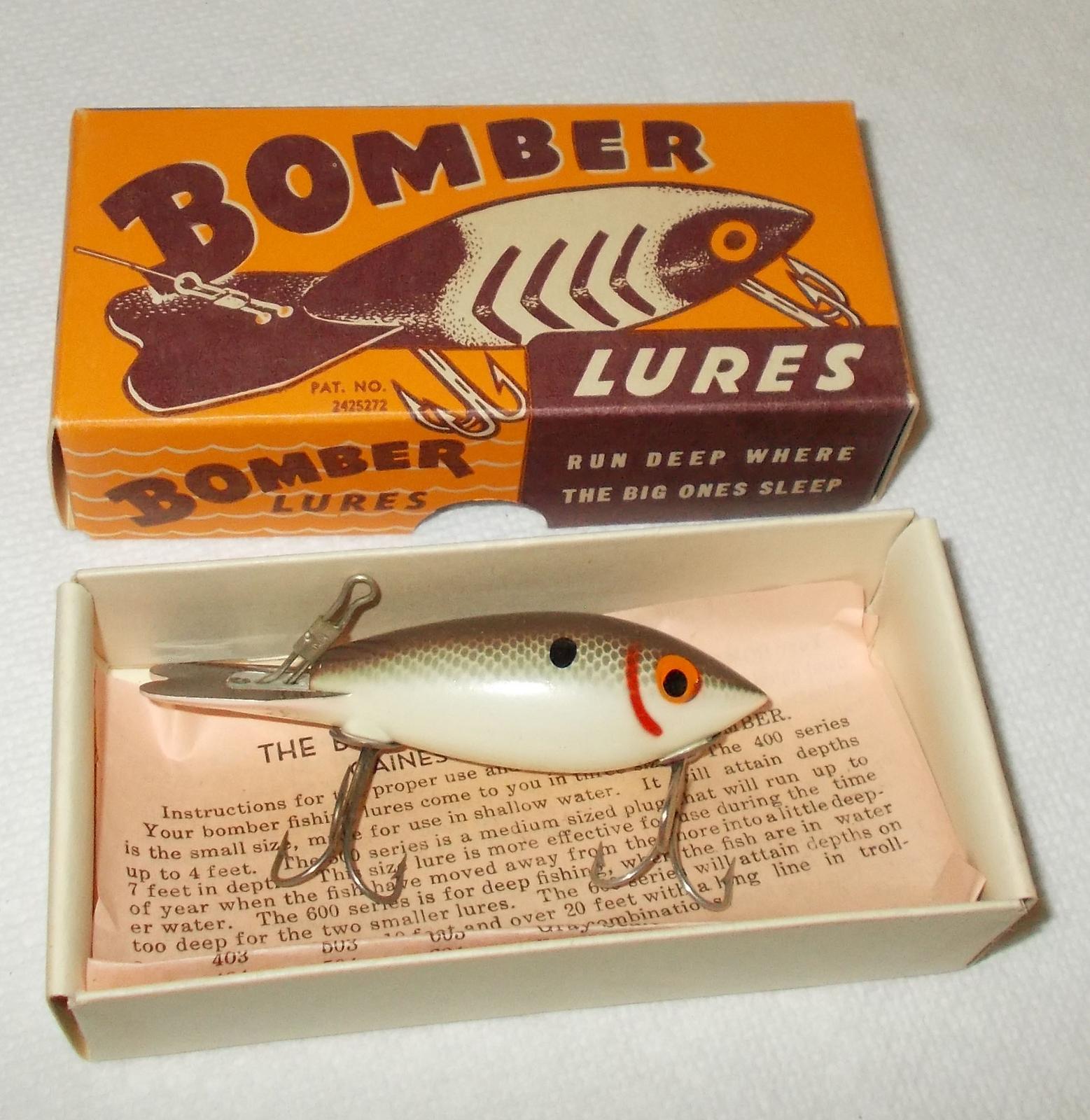 Vintage Bomber Lures and Box Lot