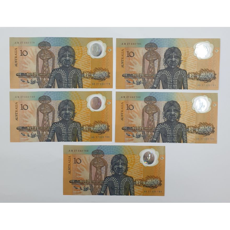 Consec. Bicent. $10 Notes (x5)