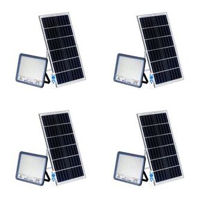 400W Solar Powered LED Flood Light With Panel Remote 4 Pack |
