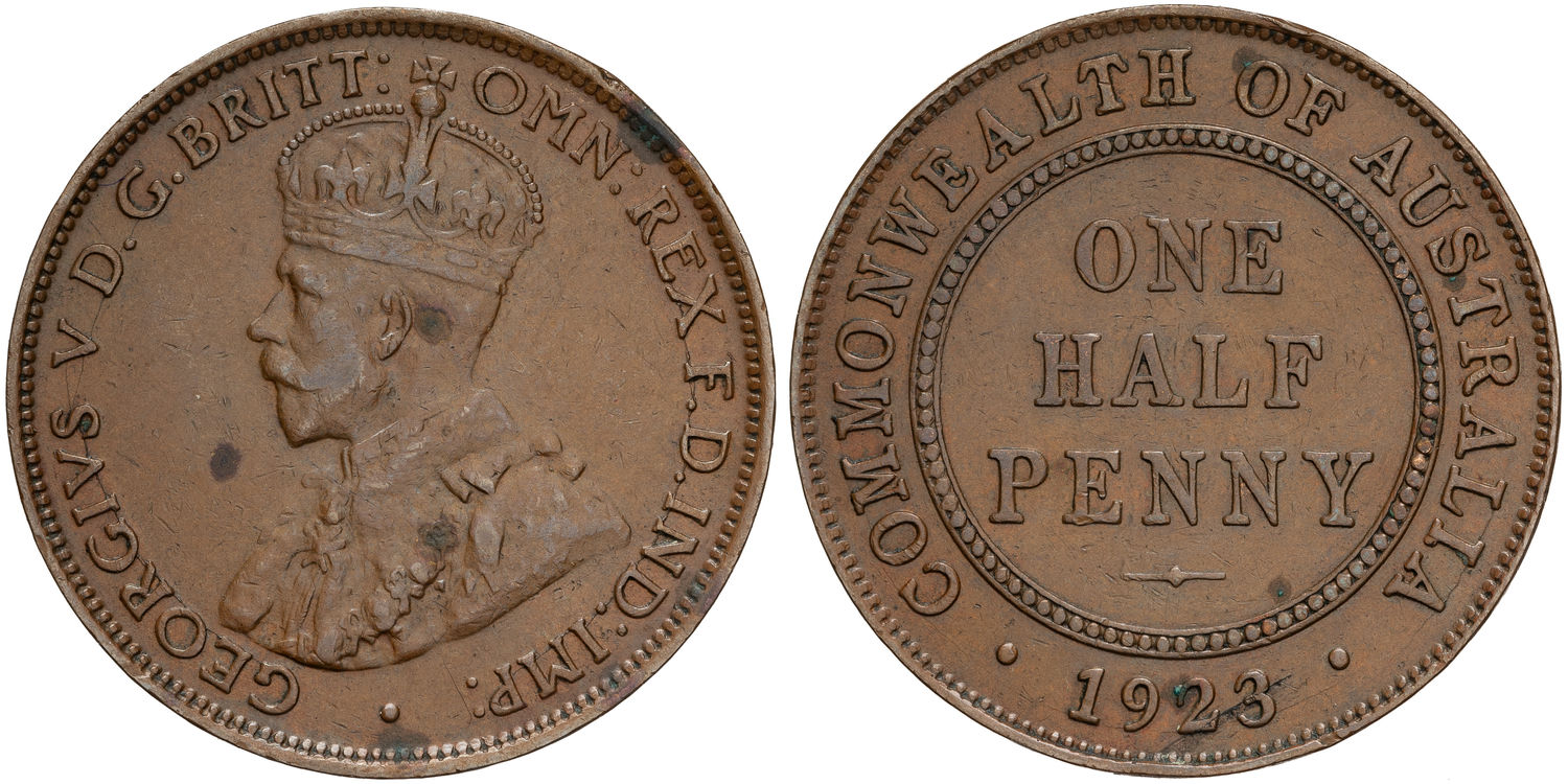 George V, Halfpenny, 1923, VF