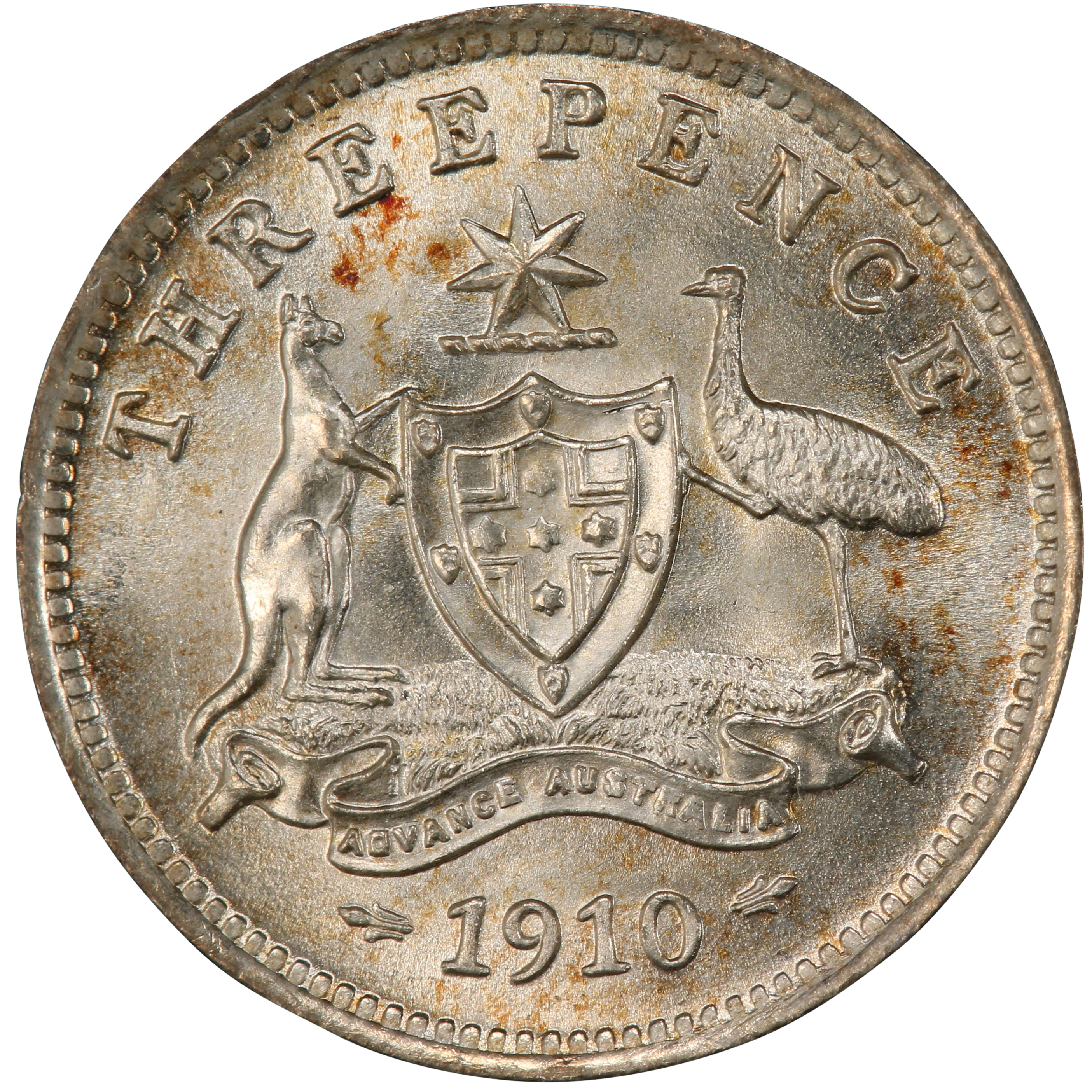 Edward VII, Threepence, 1910, MS 66