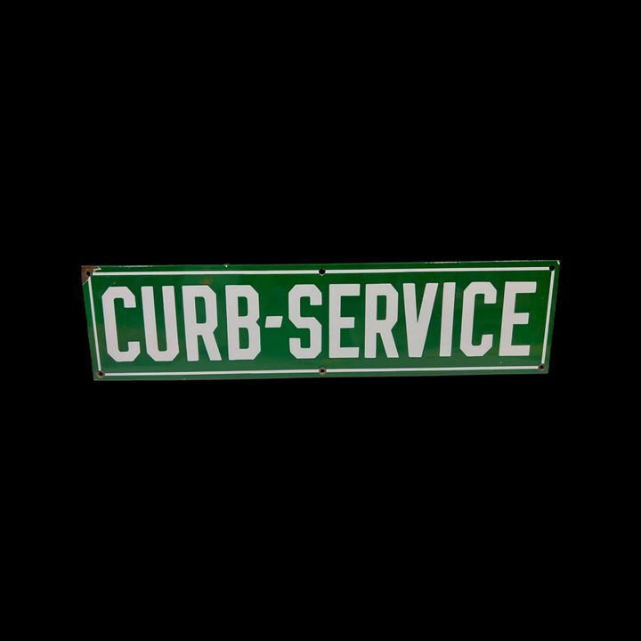 Curb Service Porcelain Sign