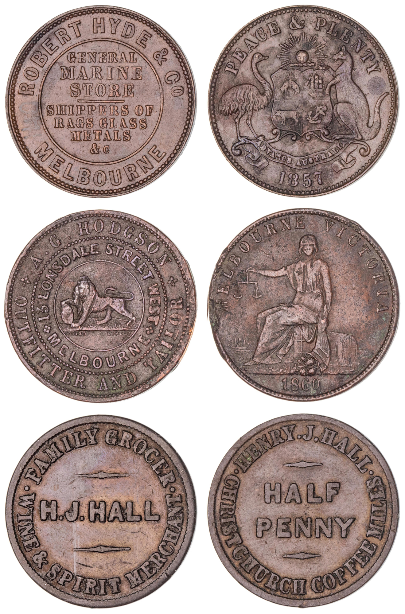 Accumulation, Halfpennies, c.1850s - 1860s, F - aVF