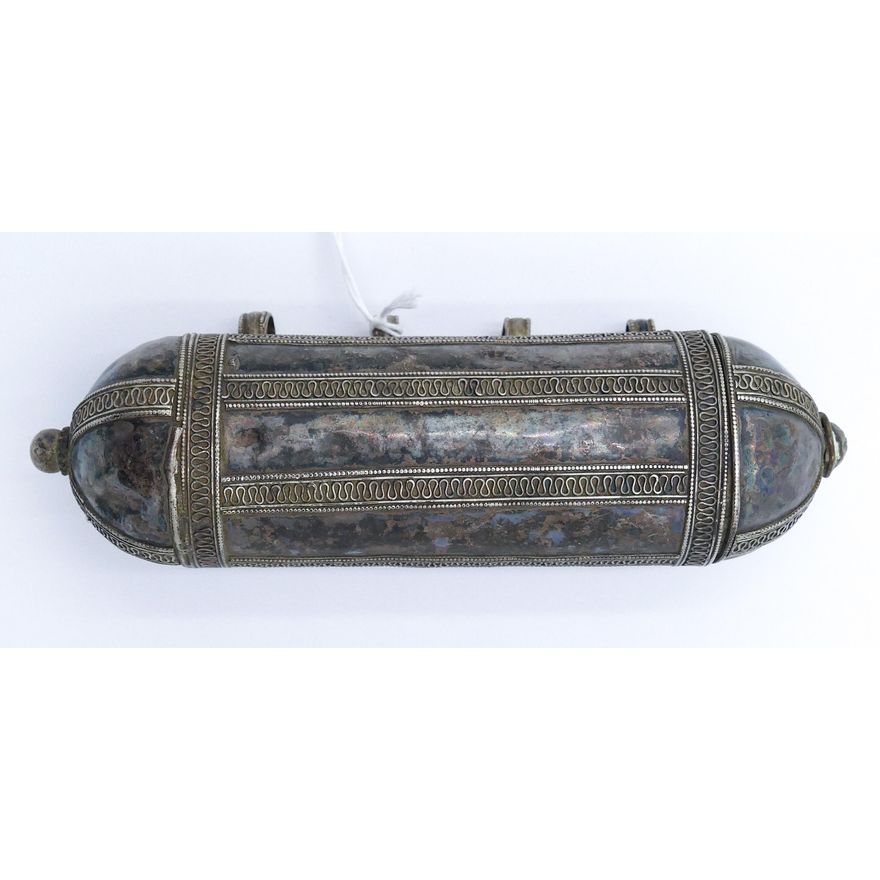 Antique Persian Silver Megillah Scroll Case 6'' - 131 Grams