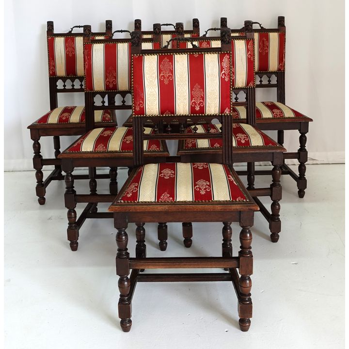 SET OF 6 OAK DINING CHAIRS