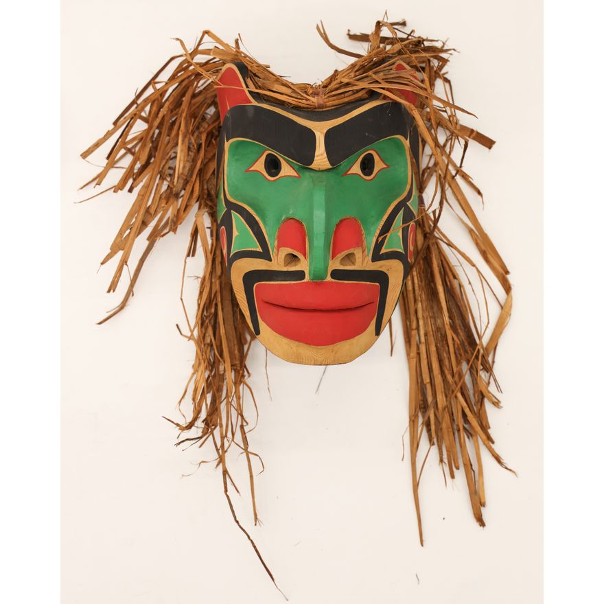 Tony Gulbrandsen ''Bwukwus'' Painted Cedar Mask