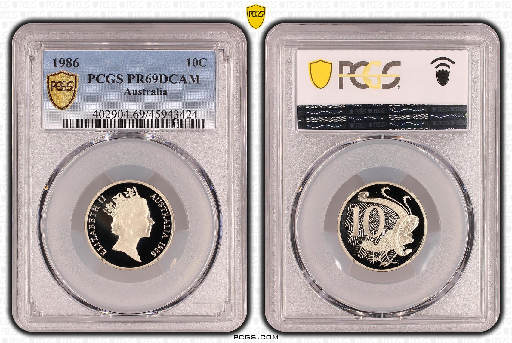 Ten Cent, 1986, Pcgs Pr69dcam