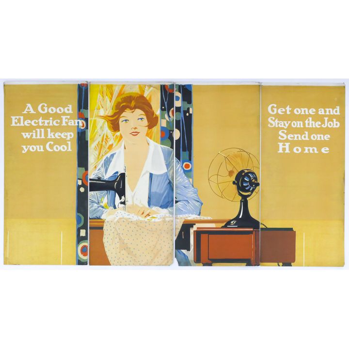 4pc 1920's Winchester Advertising Signs- Electric Fan