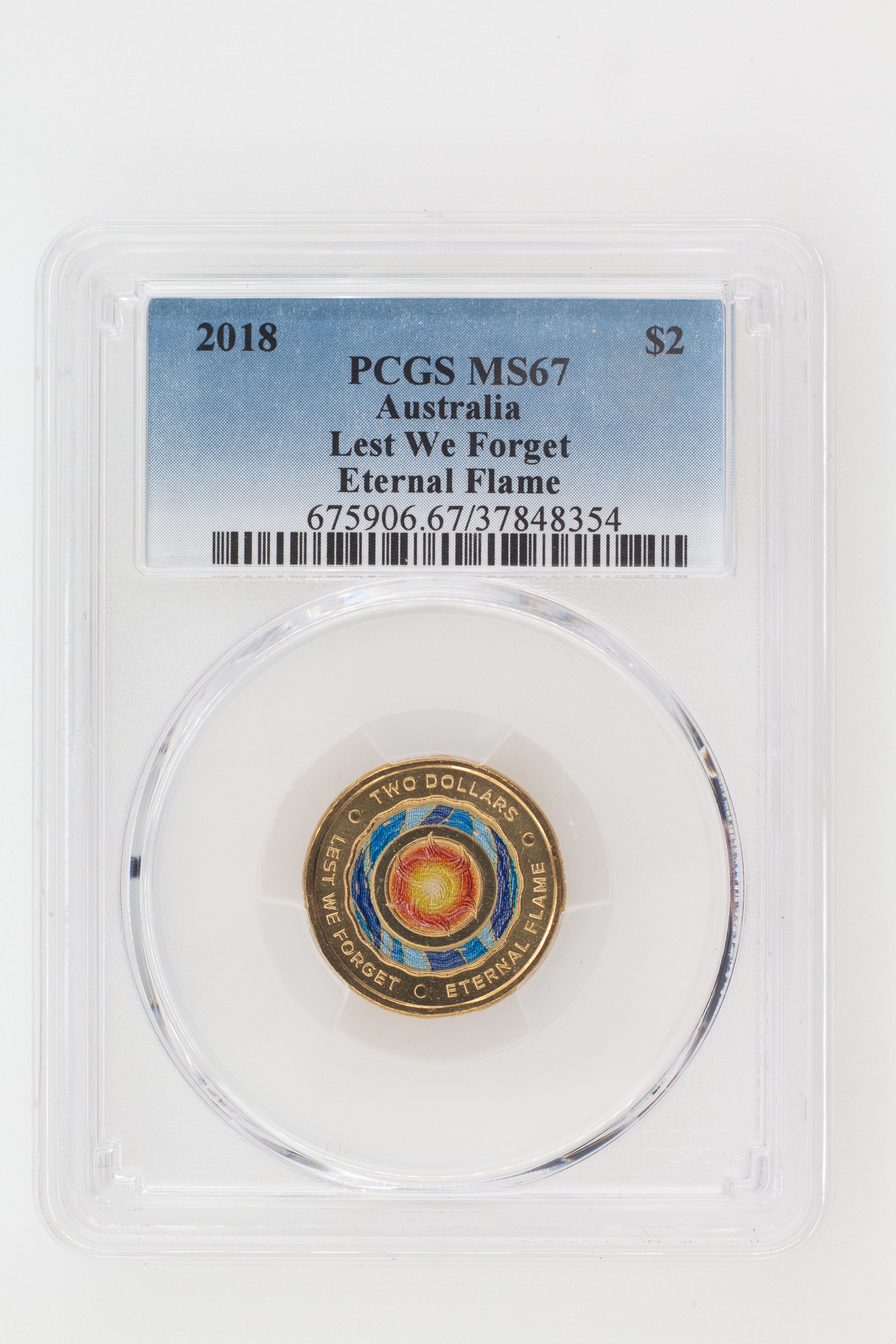 2018 Australia Two Dollar, $2 Lest We Forget - Eternal Flame PCGS - MS67 -354