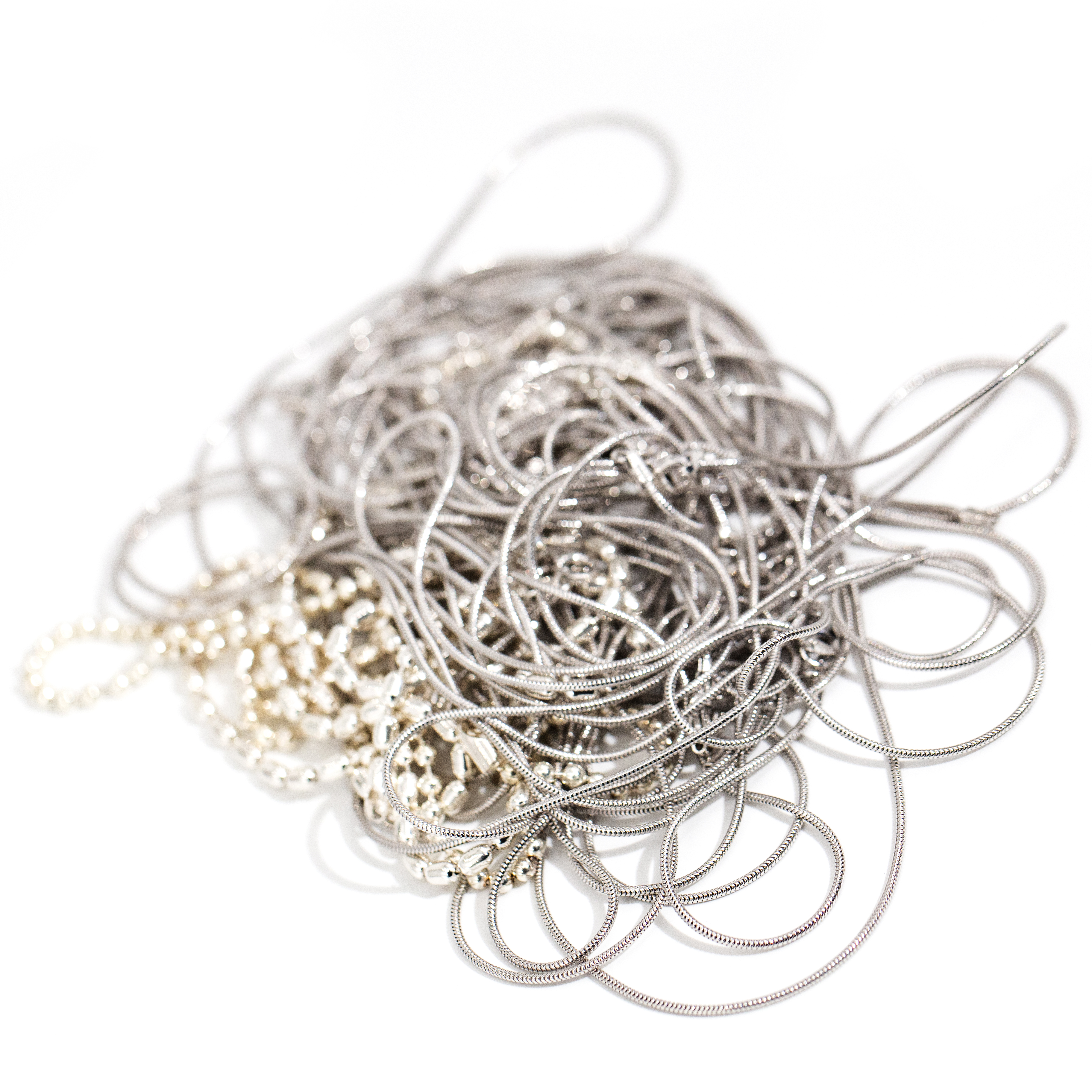 402 · Mix Lot of Silver Chains