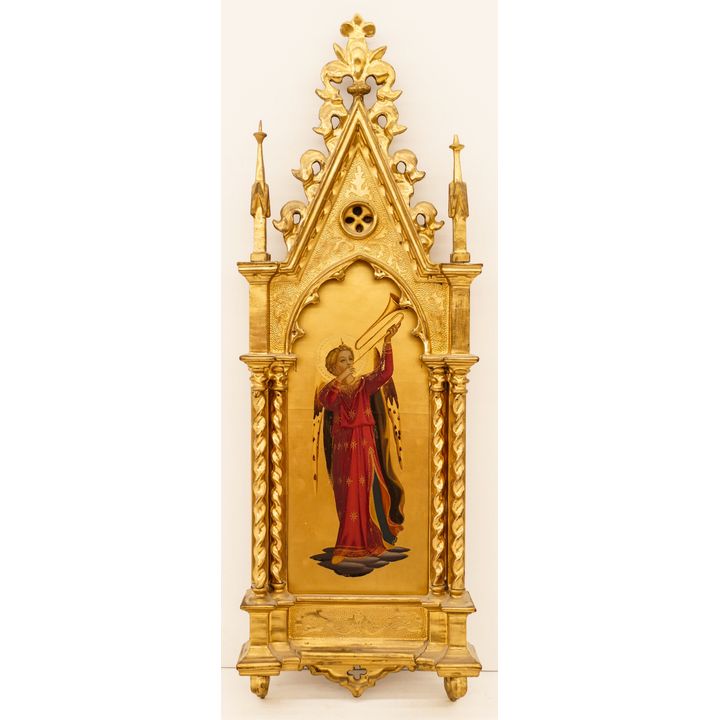 Italian 19th Cent. Byzantine Style Gilt Angel Icon