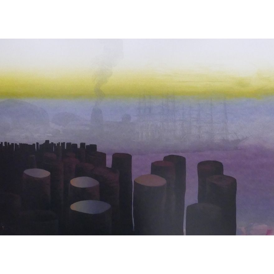 Elton Bennett (1910-1974, WA) 'Ebb Tide' Plate Signed Experimental Serigraph Framed- 26x32''
