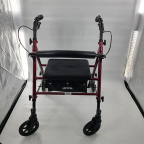 Drive Medical Adjustable Height Rollator Rolling Walker Red