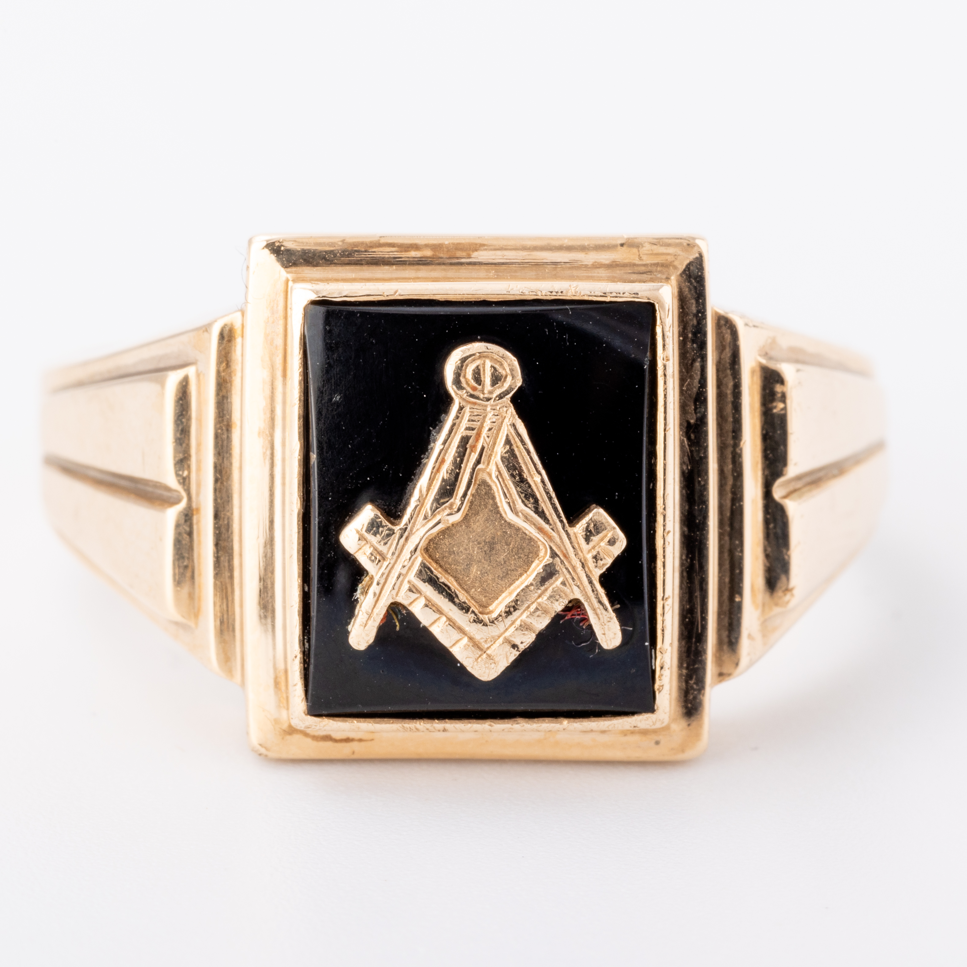 Masonic Onyx Gold Ring 9ct