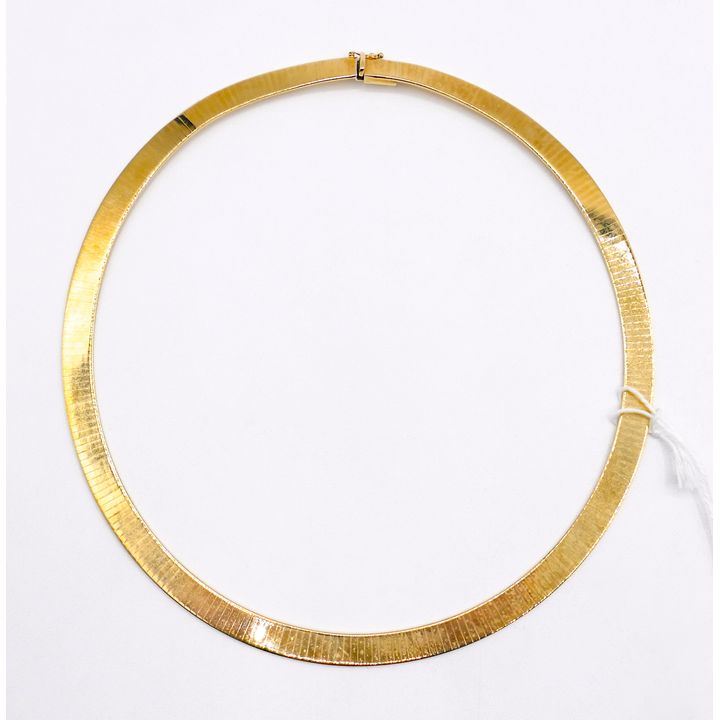 Italian 14k Omega 8mm Choker Necklace 18'' - 54 Grams