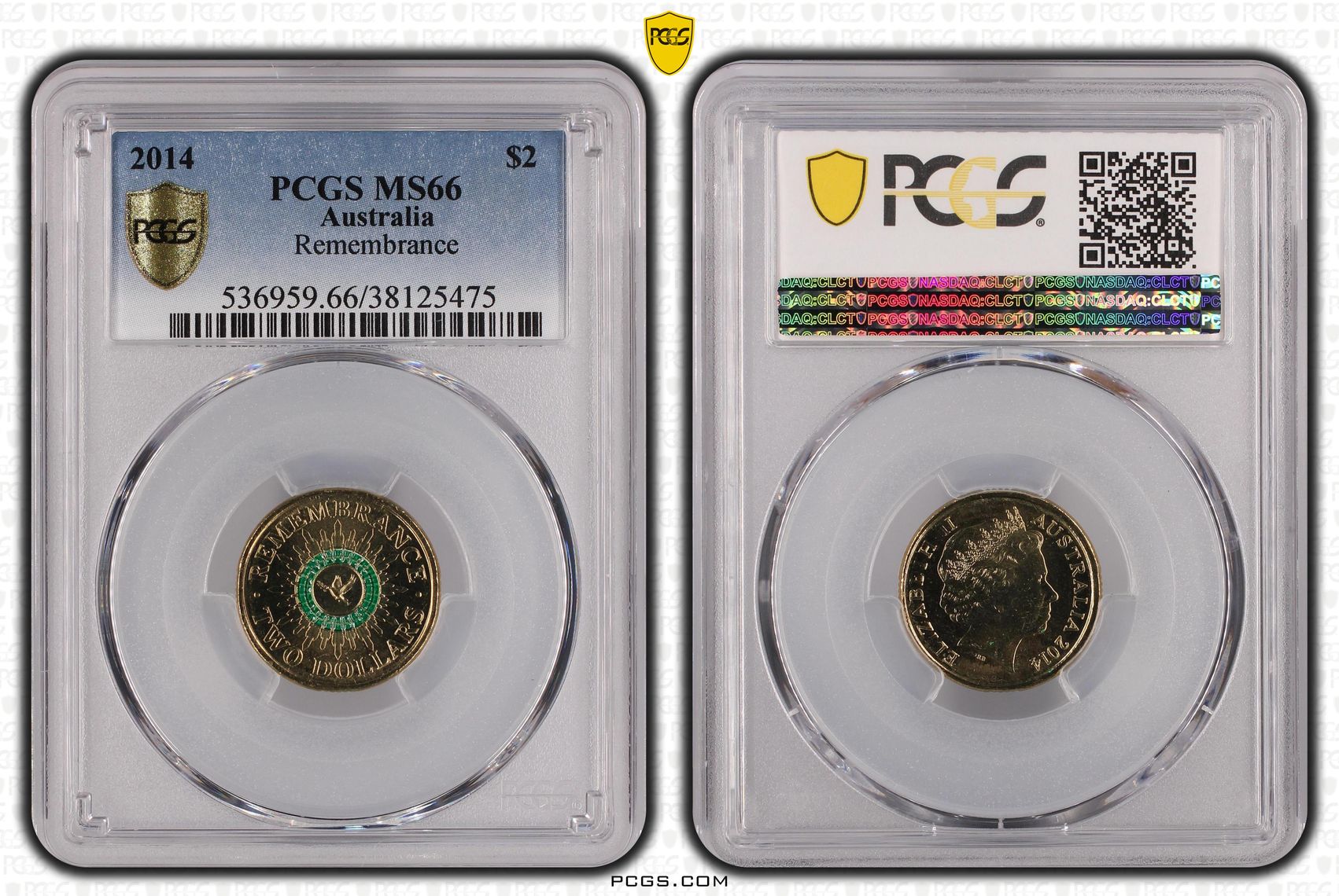 Remembrance, Two Dollar, 2014, PCGS MS66
