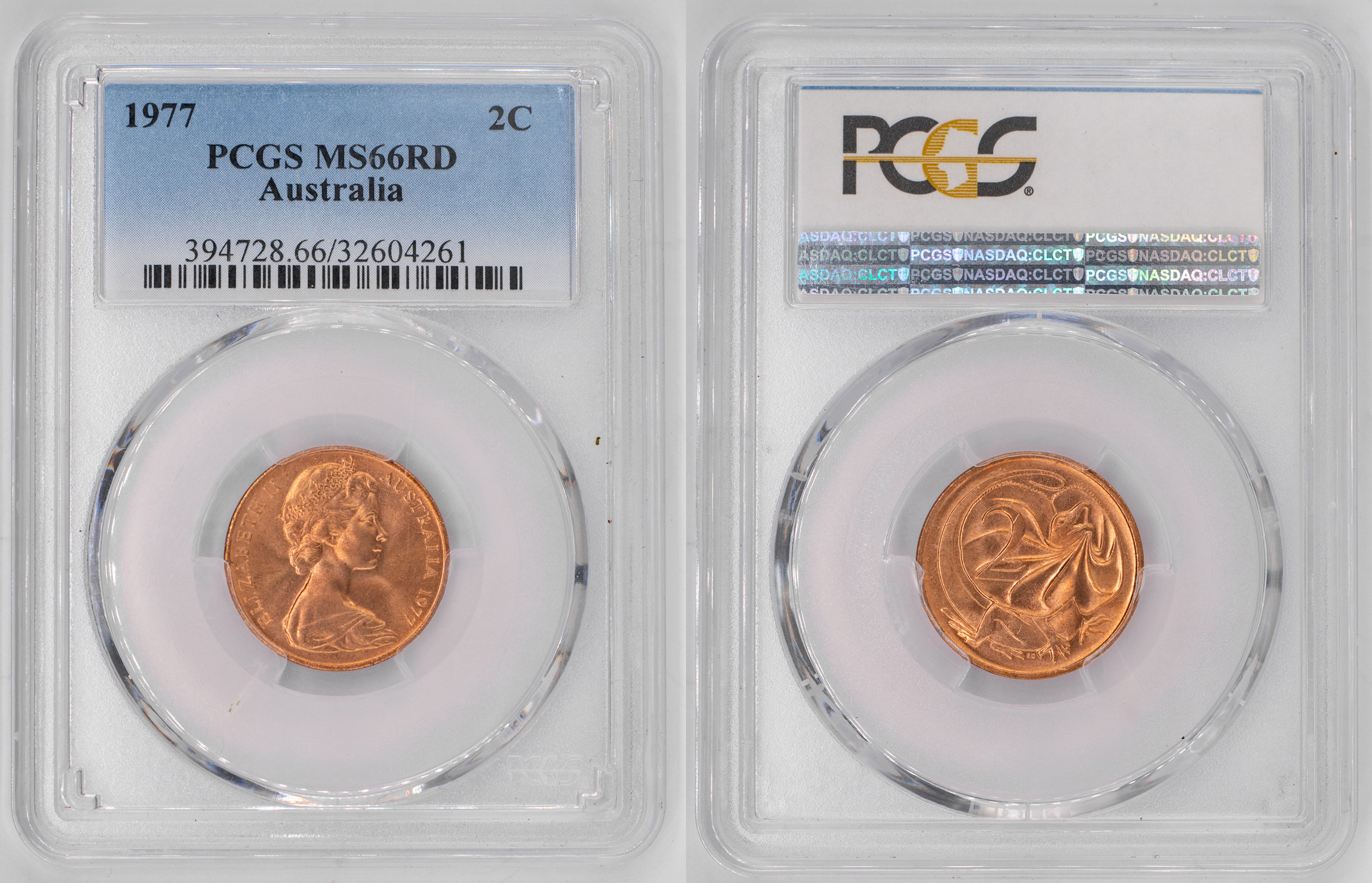 Elizabeth II, Two Cent, 1977, PCGS MS66RD