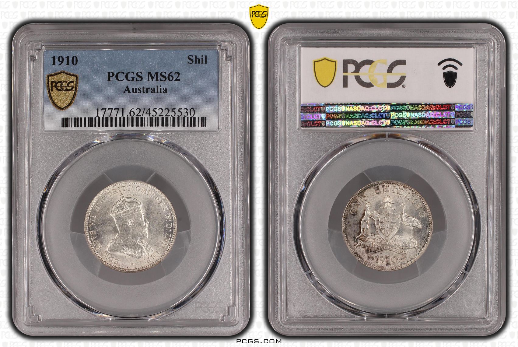 1910 Australia Shilling PCGS - MS62 -530