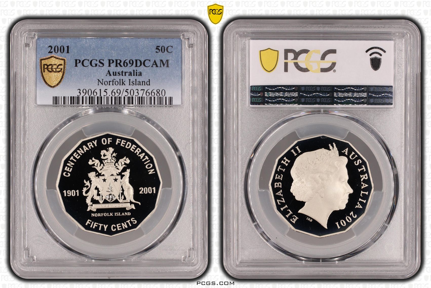Norfolk Island, Fifty Cent, 2001, PCGS PR69DCAM