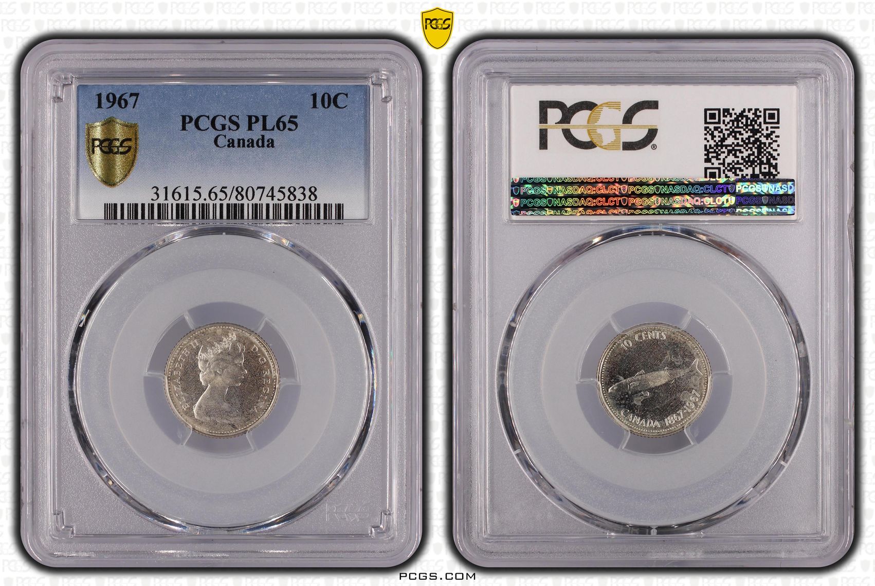 Canada, Ten Cent, 1967, PCGS PL65
