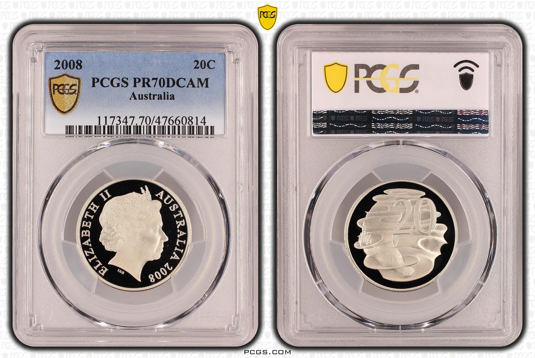 Twenty Cent, 2008, PCGS PR70DCAM