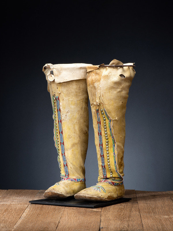 Kiowa Beaded Hide Boot Moccasins