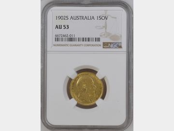 1902 EDWARD VII SYDNEY MINT GOLD SOVEREIGN AU53