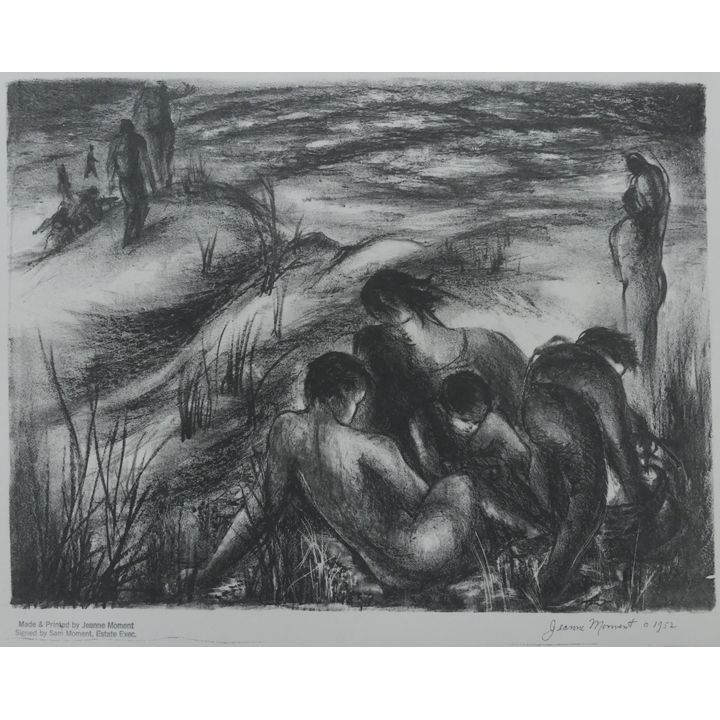 Jeanne Moment ''Shore Family'' 1952 Lithograph