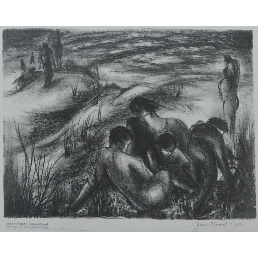 Jeanne Moment ''Shore Family'' 1952 Lithograph
