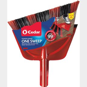 O-CEDAR ONE SWEEP BROOM WITH STEP-ON DUSTPAN | REMOVE 99% WITH ONE SWEEP | LIGHTWEIGHT QUIET CLEANING TOOL | IDEAL FOR PET OWNERS